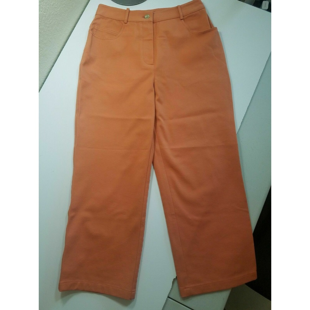 St. John Sport Collection Stretch Cropped Capri Jeans 4 Orange New W/ Tags $295